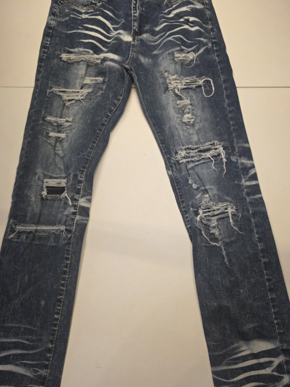 Boys 20 Distressed Dark Blue Denim Jeans